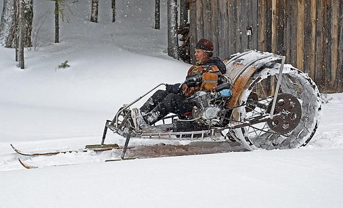 Russische Homemade Schneemobile